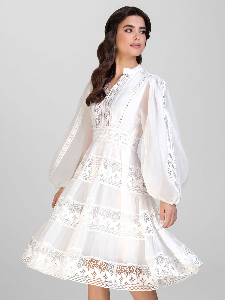 Белое кружевное платье NY Collection