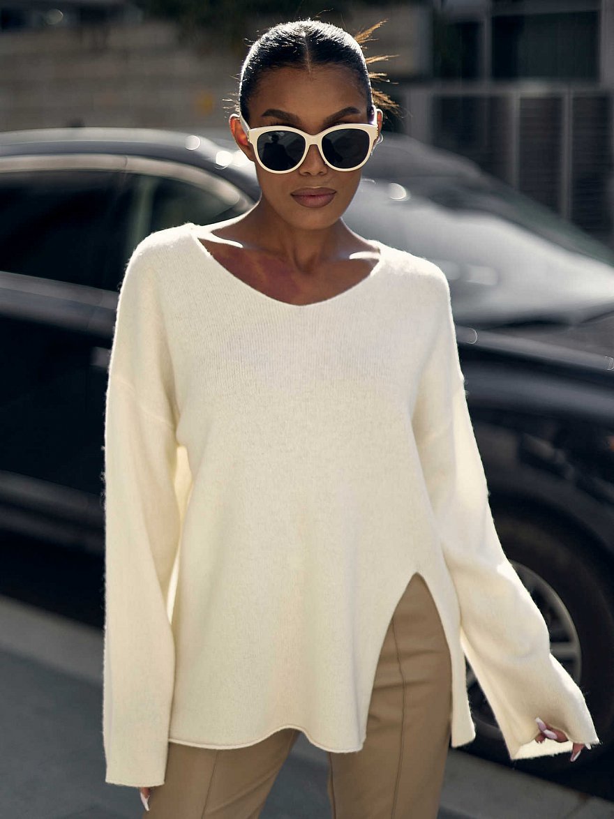 Кашемировый джемпер в стиле OVERSIZE