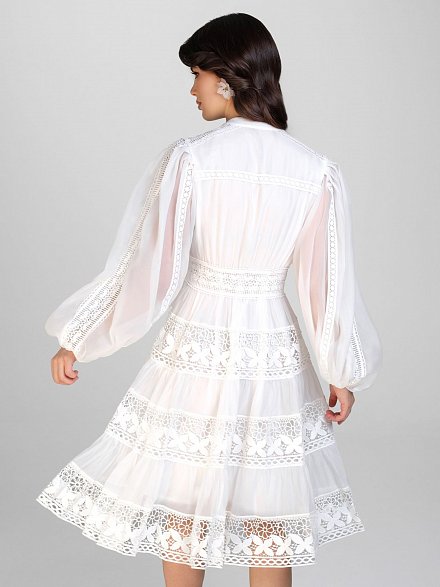 Белое кружевное платье NY Collection