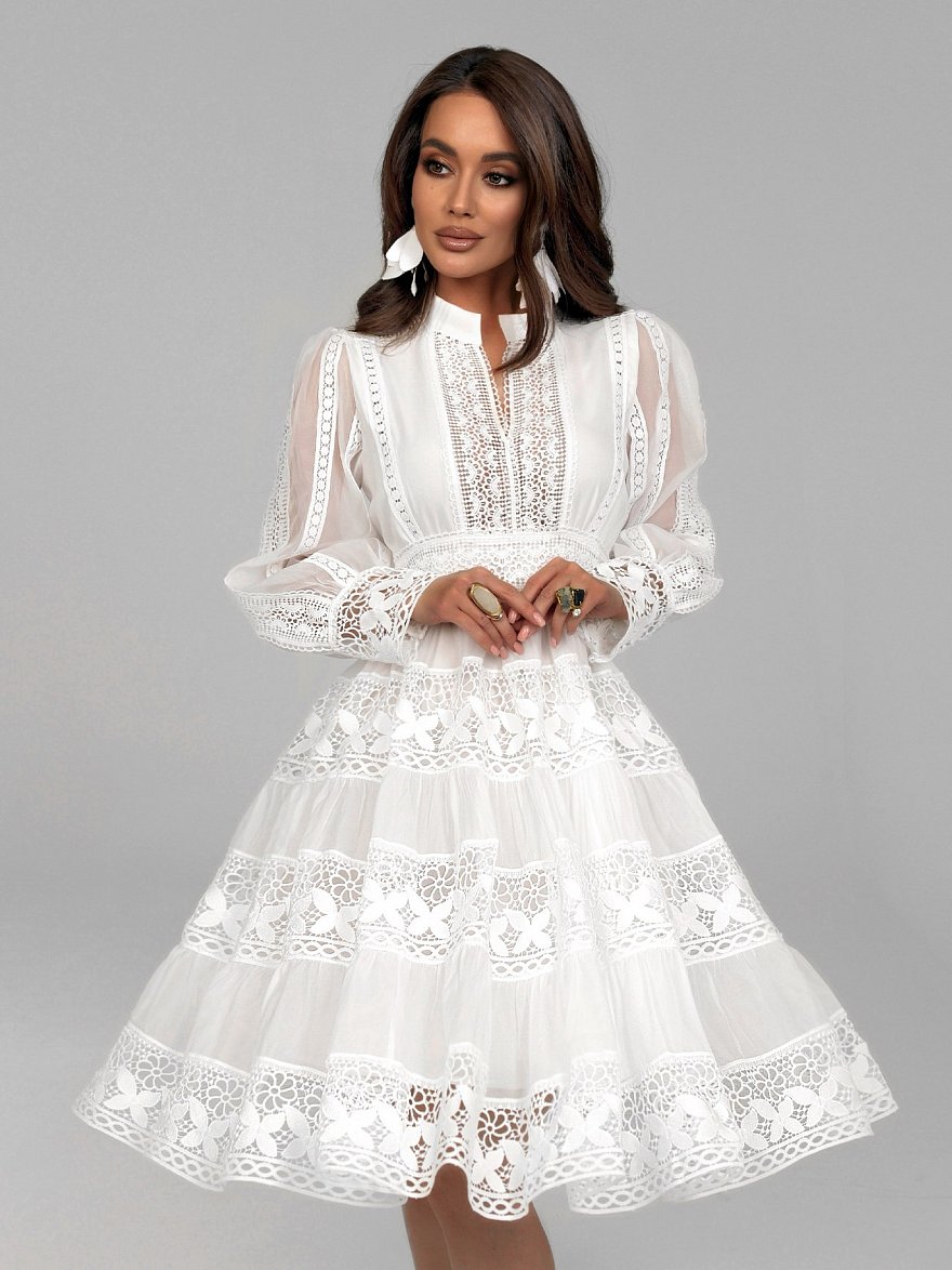 Белое кружевное платье NY Collection