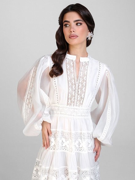 Белое кружевное платье NY Collection