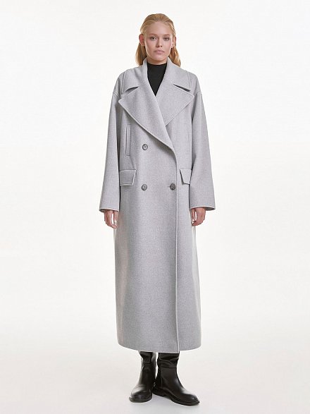 Серое пальто в стиле OVERSIZE 