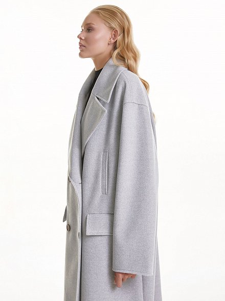 Серое пальто в стиле OVERSIZE 