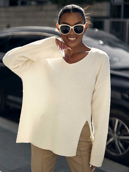Кашемировый джемпер в стиле OVERSIZE