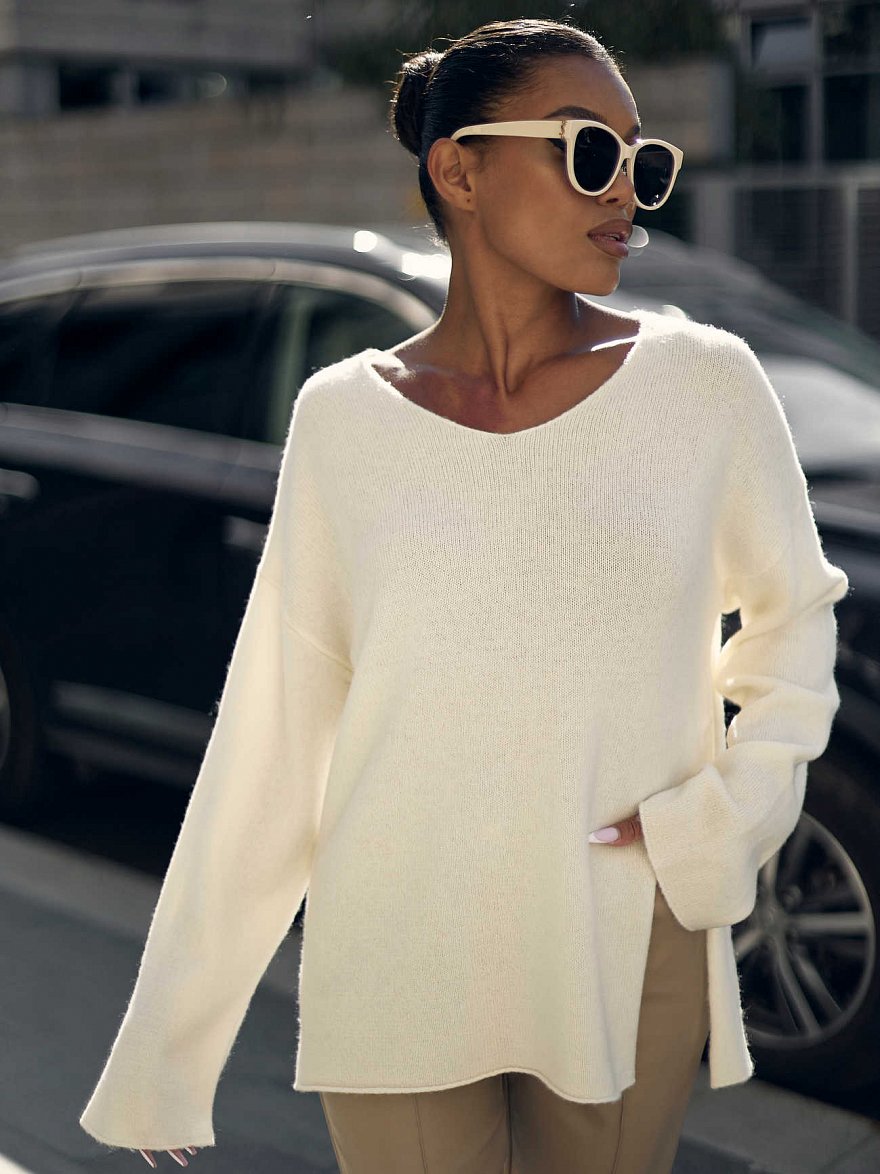 Кашемировый джемпер в стиле OVERSIZE