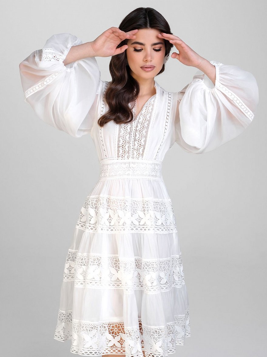 Белое кружевное платье NY Collection