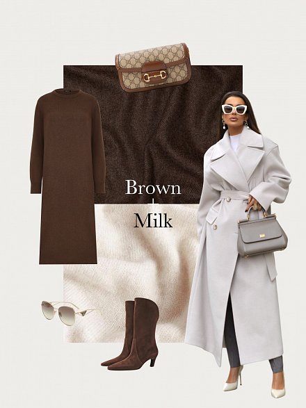 Молочное пальто в стиле OVERSIZE