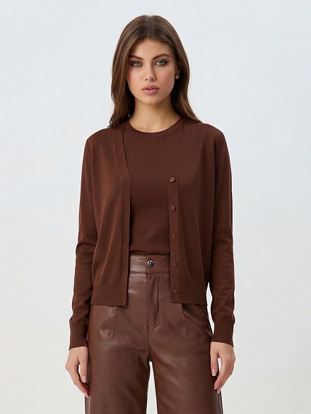 Кардиган из шерсти мериноса осень 2025