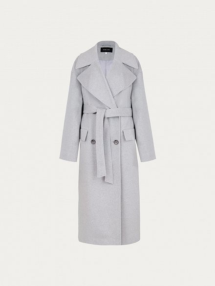 Серое пальто в стиле OVERSIZE 